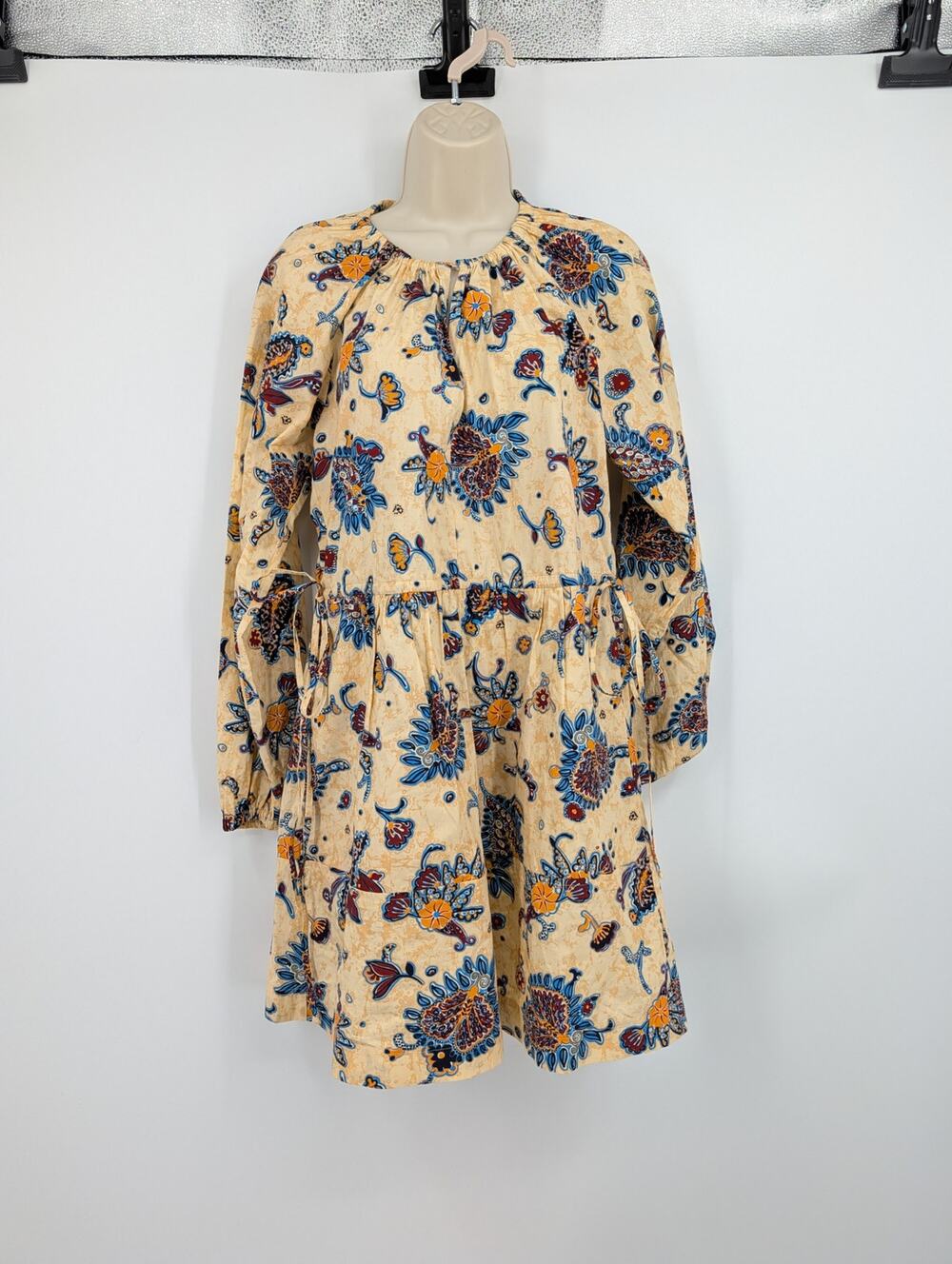 A.L.C Myra Paisley Shift Dress in Apricot 6 Pockets Floral Garden Party Resort